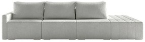 Sofá Ilha Modulado Milos 312cm Puff Lateral Bouclê Cinza G33 - Gran Belo