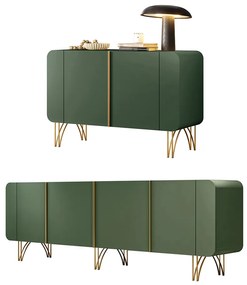 Conjunto Buffets Sala de Estar Bambino/Virginia MDP/MDF Pés em Aço Verde Pistache G26 - Gran Belo