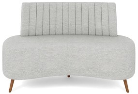 Sofá Living Decorativo 2 Lugares 1,35M Katara Cinza Claro Linho G33 - Gran Belo