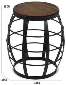 Banco Decorativo Seat Garden Flora Preto Canela G04 - Gran Belo