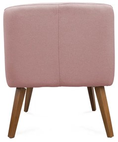 Poltrona Decorativa Lara Pés de Madeira Veludo Rosa - Sheep Estofados - Rosa