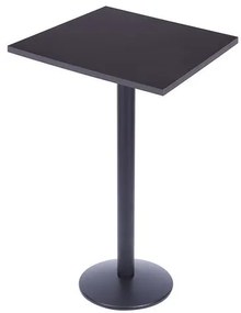 Mesa Bistro Luisiana com Tampo Quadrado Preto de 70cm Base Ferro Preta - 60584 Sun House