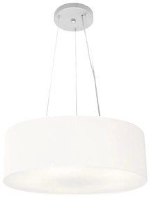 Lustre Pendente Cilíndrico Md-4184 Cúpula em Tecido 45x15cm Branco - Bivolt