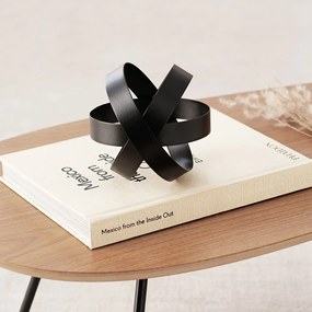 Escultura de Esfera Decorativa Preto Em Metal 13 Cm  - D'Rossi