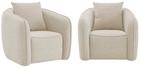 Kit 02 Poltronas Decorativas Sala de Estar Recepção Florença Bouclé - ADJ Decor