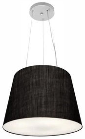 Lustre Pendente Cone Md-4152 Cúpula em Tecido 30/40x30cm Preto - Bivolt