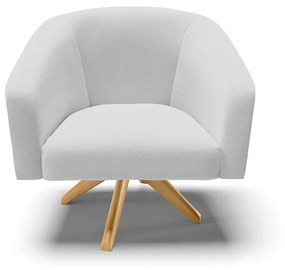 Poltrona Decorativa Giratória MA30 Stella Linho Cinza Claro D03 - D'Rossi