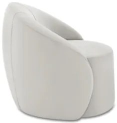 Poltrona Sala Decorativa Redonda 91cm Steve Veludo Cinza I01  - Mpozen