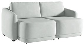 Sofá Cama Modulado Retrátil e Reclinável Decorativo Varsóvia 216cm Veludo Cinza G33 - Gran Belo