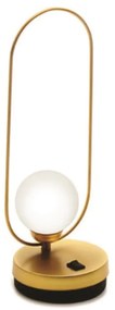 Abajur Wire Esfera Mini 12X12,5X35,5Cm Globo Ø8Cm 1Xg9 - Old Artisan A... (DOURADO FOSCO / DOURADO BRILHO, FOSCO (Branco))