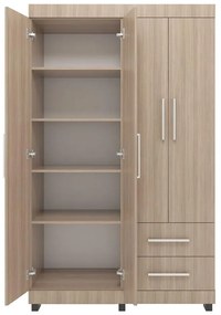 Roupeiro Guarda Roupa Alto 4 Portas 2 Gavetas Marrom Montana