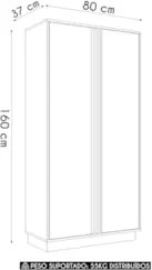 Armário Alto Para Escritório 80cm 2 Portas Rael Mel/Grafite F10 - Mpoz