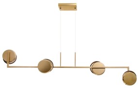 Pendente Eclipse 130X10X35Cm Discos Metal Aluminio 04Xled 5,5W 2700K -... (ROSE FOSCO / COBRE BRILHO, 220V)