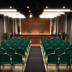 Cadeira Hoteleira Auditório Empilhável Linho Z33 Verde - Mpozenato