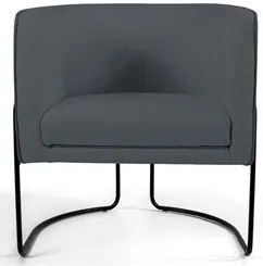 Poltrona Decorativa Base Aço Betina C-03 Sintético Cinza - Domi