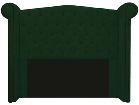 Kit Cabeceira e Calçadeira Veneza 160 cm Queen Size Suede Verde - ADJ Decor