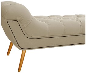 Calçadeira Estofada Veneza 160 cm Queen Size Corano Bege - ADJ Decor