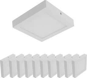 Kit 10 Plafons Led Sobrepor Branco 6w 12x12cm Yamamura
