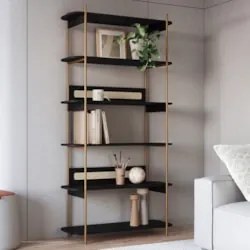 Estante Industrial Pés de Metal Arlo A10 Nero/Dourado - Mpozenato