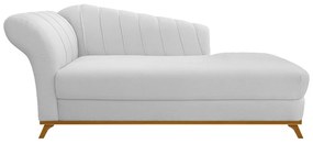Recamier Vanessa 140cm Lado Direito Corano Branco - ADJ Decor
