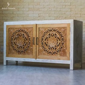 Gabinete Mandalas em Madeira Teka | Bali
