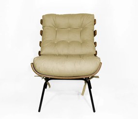 Kit 2 Poltrona Decorativa Costela Suede Nude