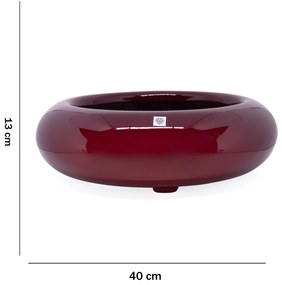 Vaso Bacia Decorativo Redondo Vermelho Lira M 13x40 cm - D'Rossi