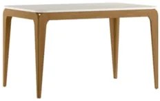 Mesa de Jantar Retangular 120cm 4 Lugares Yuma Ypê/Off N02  - Mpozenat