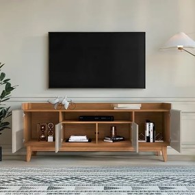 Rack Adria 1.80 Off White/Cedro - Casa D Móveis