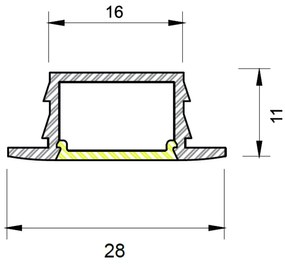 Perfil Embutir Para Fita Led Wood 125Cm 2,8X125X1,1Cm | Usina 30685/12... (PT - Preto Texturizado)