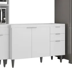 Armário de Cozinha CP04 Para Pia 120cm Pérola Z34 Branco    - Mpozenat