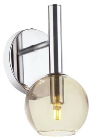 Arandela Com Globo Aberto 12X13X23Cm 1 X G9 Metal E Globo Ø12Cm |Old A... (BRANCO / COBRE BRILHO, AMBAR)