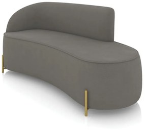 Sofá 3 Lugares Orgânico 180cm Pé Dourado Morgan Suede D03 - D'Rossi - Grafite