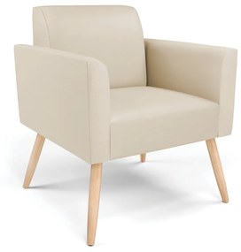Sofá Namoradeira com 2 Poltronas Pés Palito Natural Marisa Corino D03 - D'Rossi - Bege