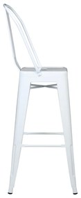 Banqueta Alta com Encosto Iron Branco Base Metálica - D'Rossi