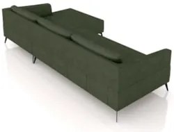 Sofá 5 Lugares 346cm Com Chaise Direito Eko Couro Verde Z55 - Mpozenat
