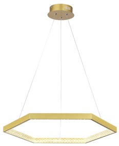 Pendente Hex Aros Ø60X3,5Cm Led 30W 3000K Bivolt / Hexagono - Sextavad... (Dourado)