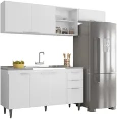 Armário de Cozinha CP03 Com Pia 150cm Pérola Z34 Branco     - Mpozenat