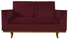 Sofá Dubai 2 Lugares Decorativo 1,50 m Sala Veludo Bordô