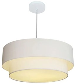 Pendente Cilíndrico Branco MJ-4352 Para Mesa de Jantar e Estar