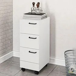 Gaveteiro Para Escritório Com Rodízios 3 Gavetas Osaka Branco - Polito