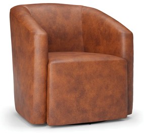 Poltrona Decorativa Base Giratória Kit 2 Stella Max Sintético PU D03 - D'Rossi - Nozes