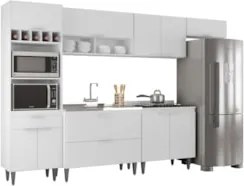 Armário de Cozinha CP06 Com Pia 100cm Pérola Z34 Branco     - Mpozenat