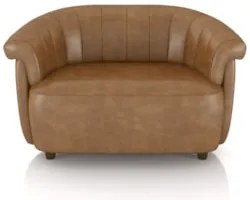 Sofá 2 Lugares 150cm e Poltrona Lykan Sintético Caramelo Z32 - Mpozena