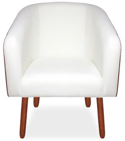 Poltrona Becca Compose Linho Bege/Courino Marrom