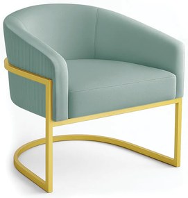 Poltrona Sala Industrial Dourada Arielle Veludo Cotelê D03 - D'Rossi - Menta