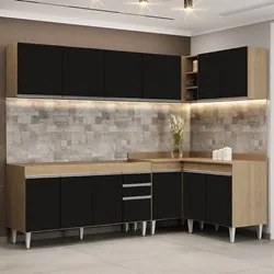 Armário de Cozinha Modulado de Canto 6 Peças CP31 Balcão sem Tampo Cas