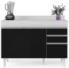 Armário de Cozinha Modulado de Canto 6 Peças CP29 Balcão com Tampo Bra