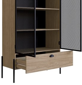 Cristaleira New 140 cm Hanover e Preto - D'Rossi