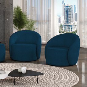 Poltrona Orgânica Giratória kit 2 Lua Bouclê D03 - D'Rossi - Azul